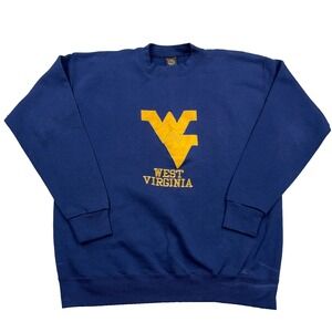 Vintage West Virginia Mountaineers Sweatshirt Men XXL Crewneck WVU‎ Heavy Sewn